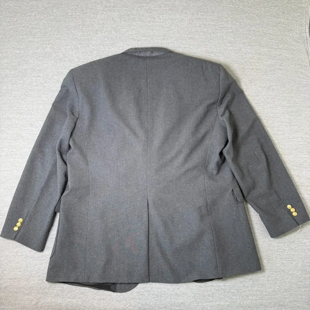 Vintage David Taylor Men's Blazer Sport Coat 50L Gray Gold Metal Buttons